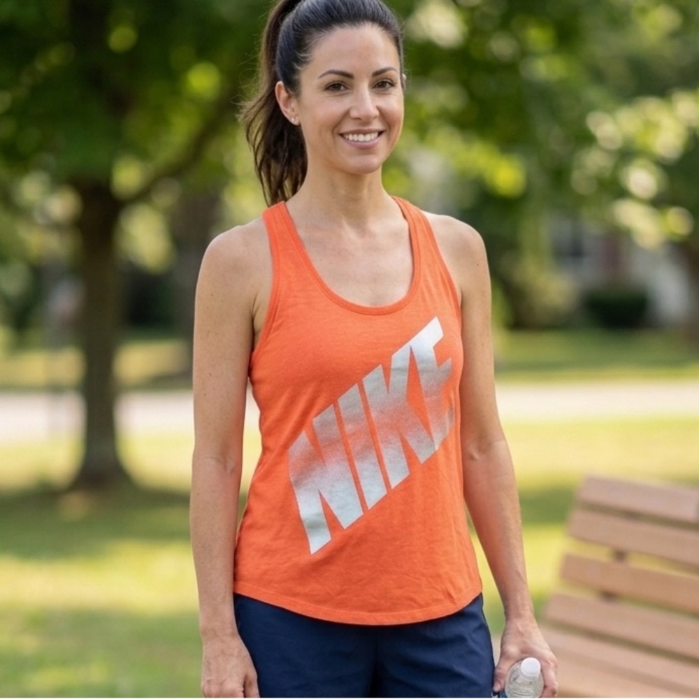 Nike Orange Tank Top with Logo
